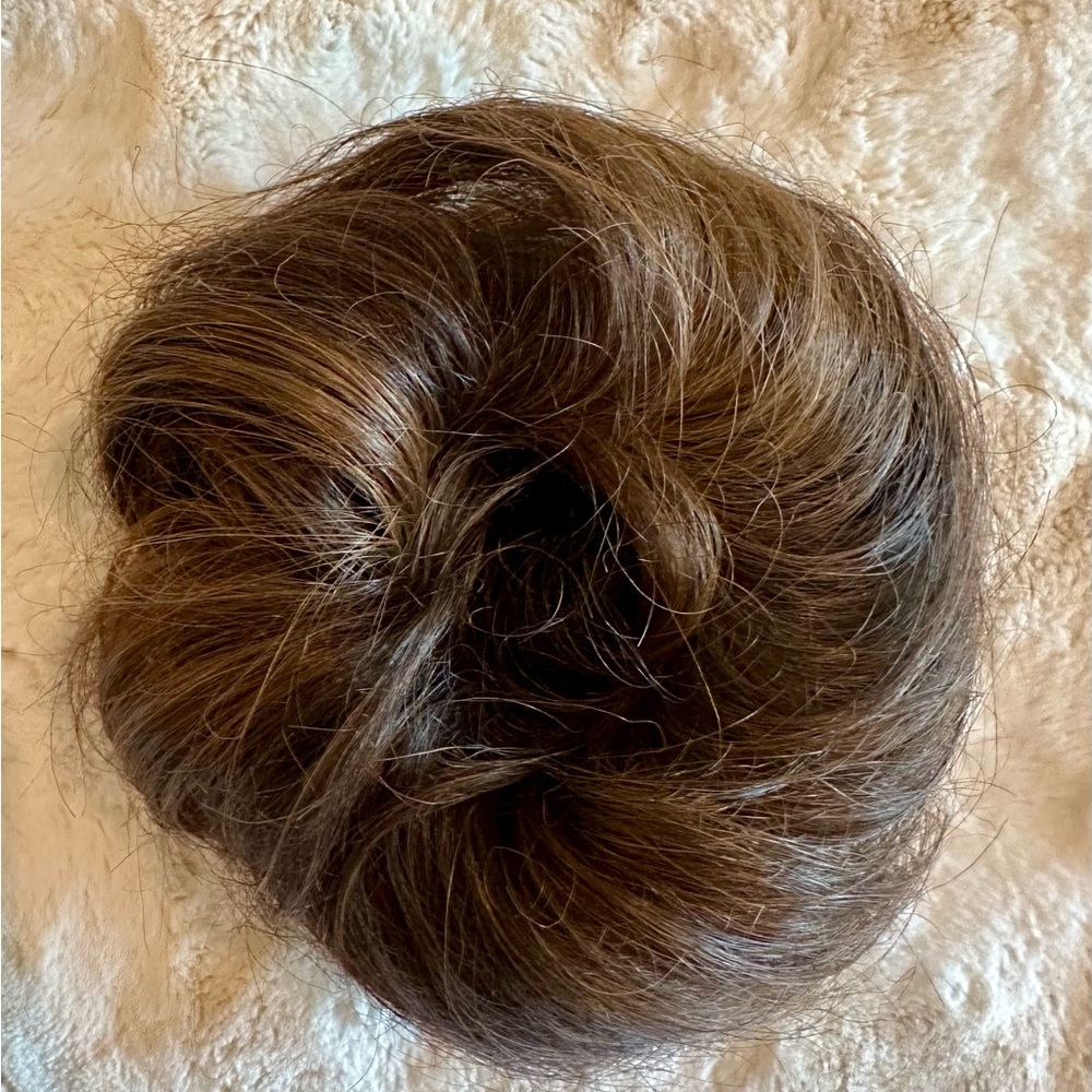 Synthetic Hair Darker Brown Scrunchie for thicker fuller messy buns and updos.